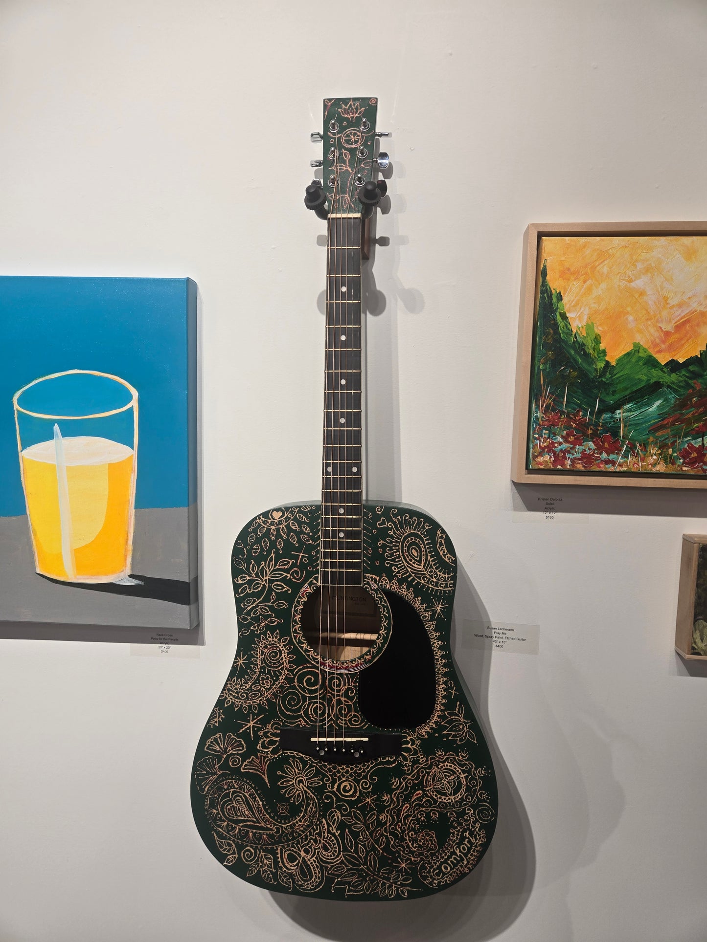 "Play Me" Etched Guitar by Susan Lachmann