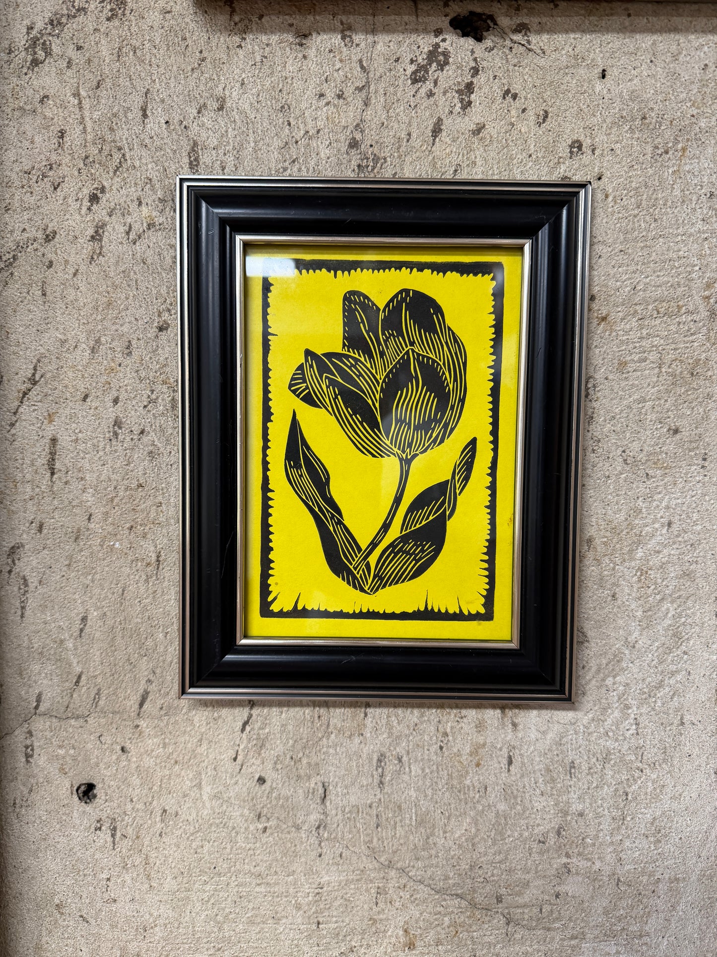 "Tulip" Linocut print by Unknown