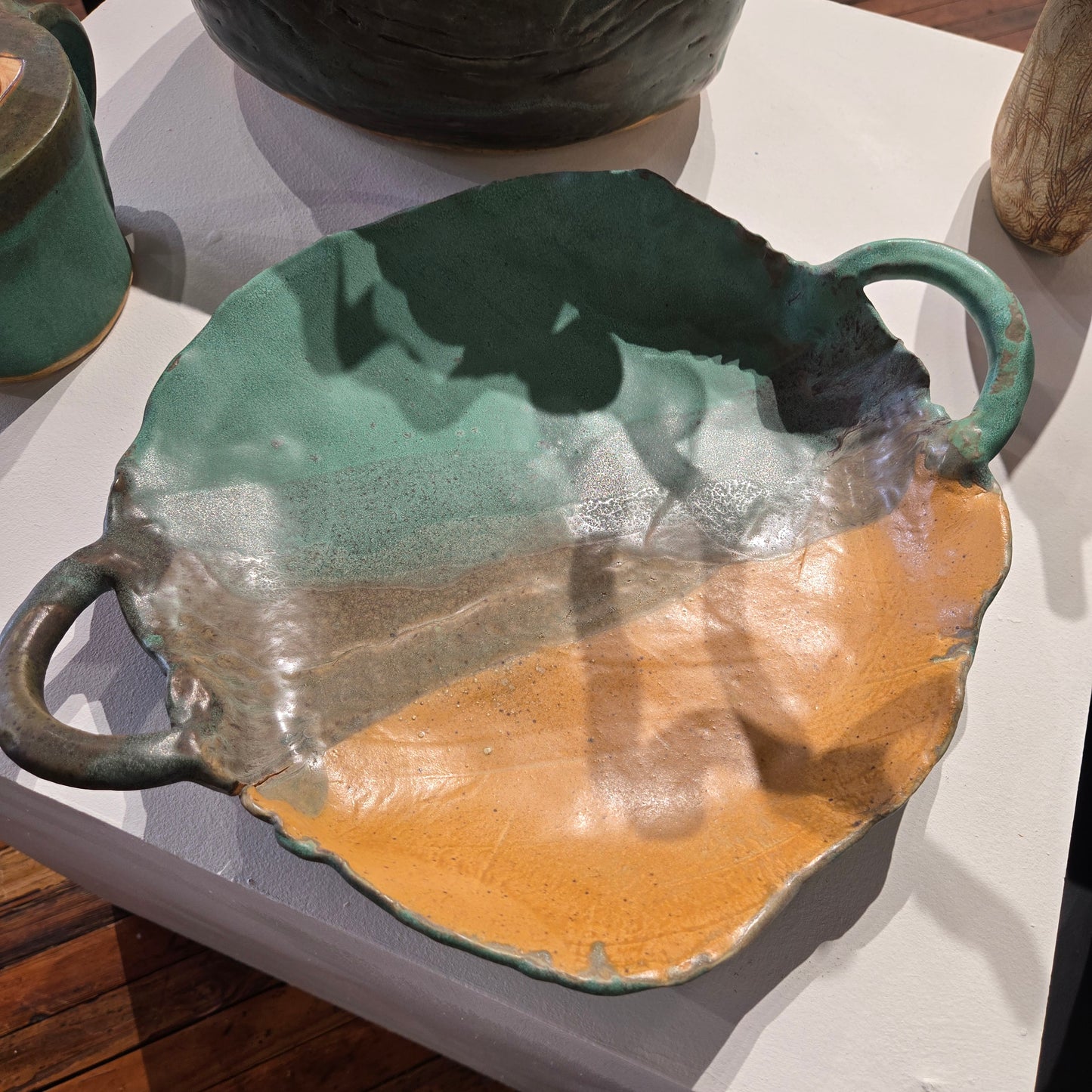 "Handled Platter" by Nancy Fischman