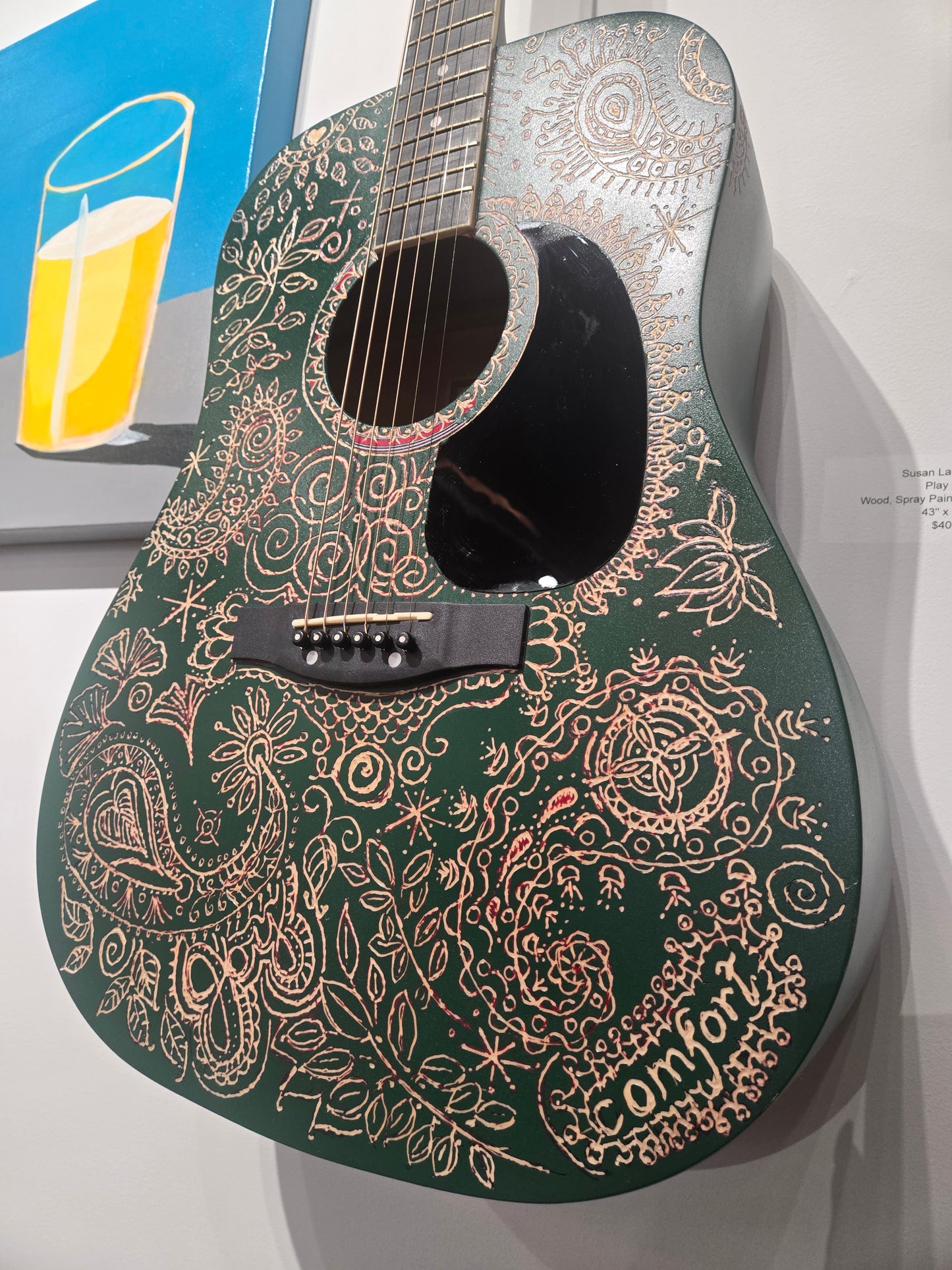 "Play Me" Etched Guitar by Susan Lachmann