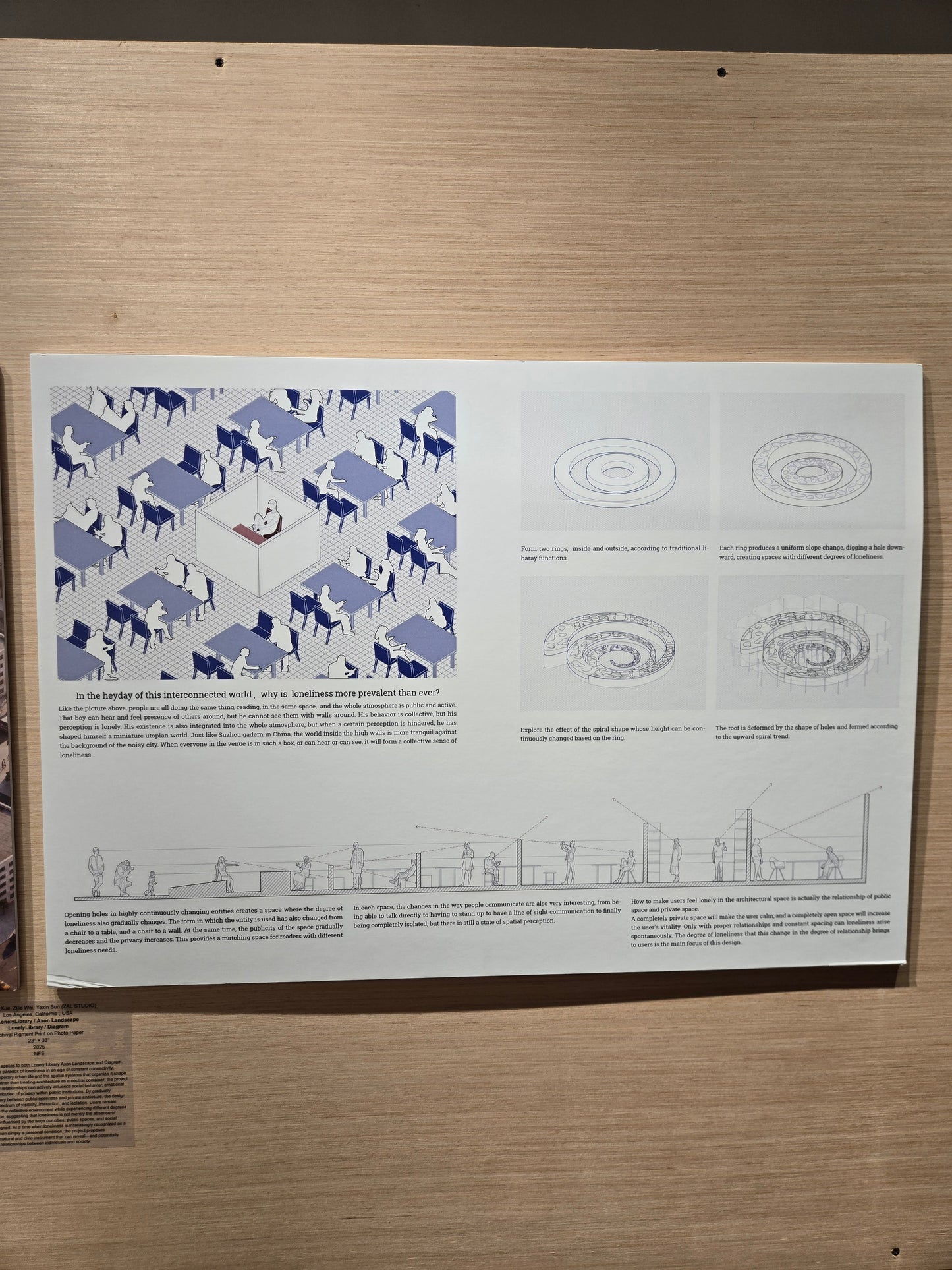 "LonelyLibrary / Axon Landscape LonelyLibrary / Diagram" by Chenglu Xue, Zijie Wei, Yaxin Sun (ZAL STUDIO)