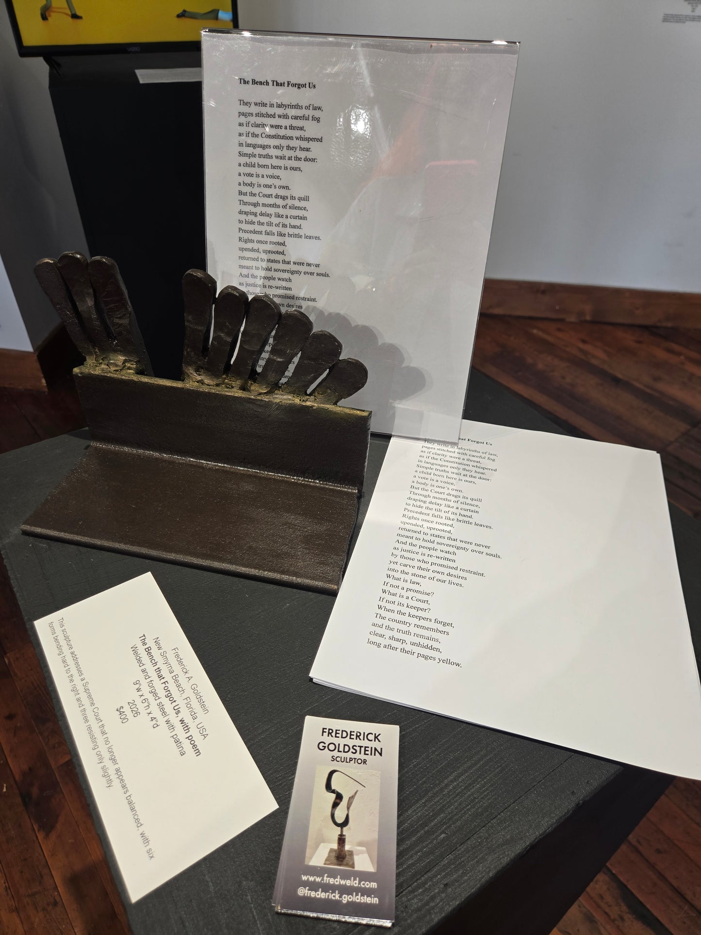 "The Bench that Forgot Us, with poem" by Frederick A. Goldstein