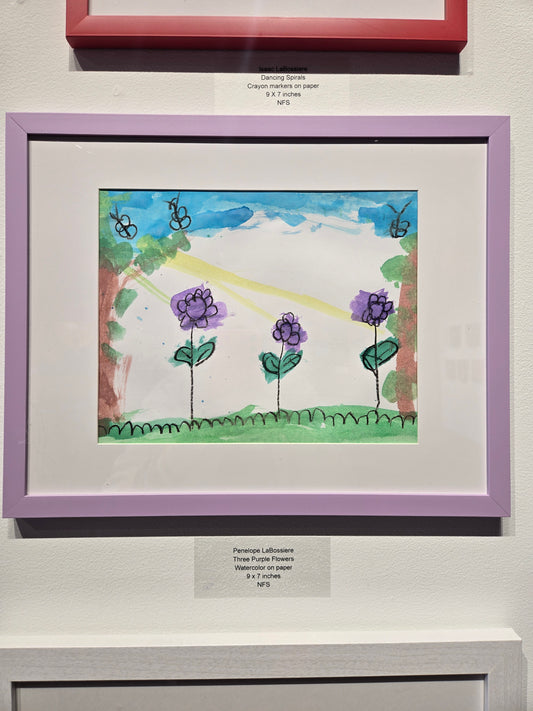 "Three Purple Flowers" by Penelope LaBossiere