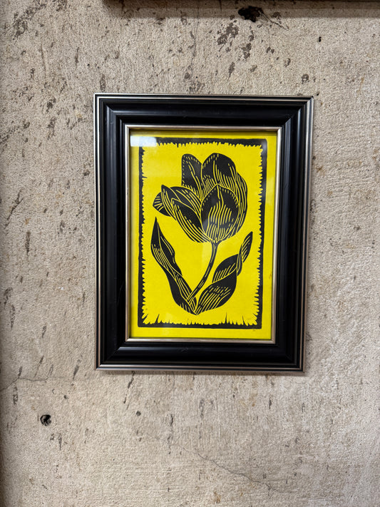 "Tulip" Linocut print by Unknown